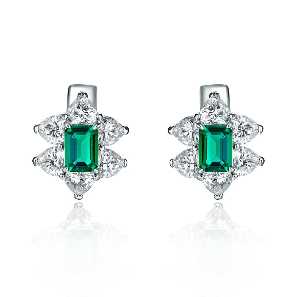 أقراط الزمرد بتصميم زهرةEarringsمجوهرات ميون