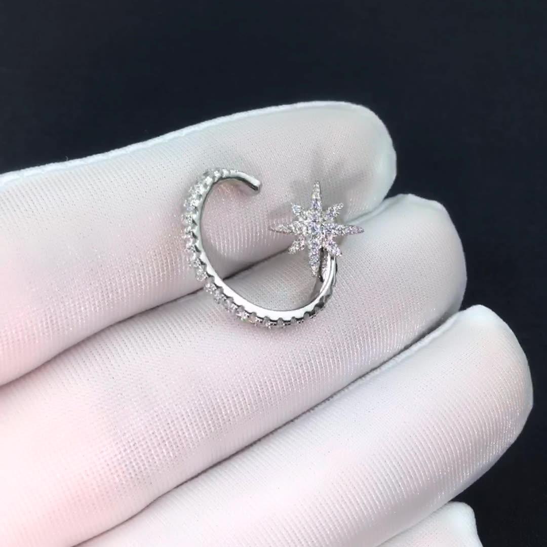 أقراط مرصعة بالماس على شكل نجمةEarringsمجوهرات ميون