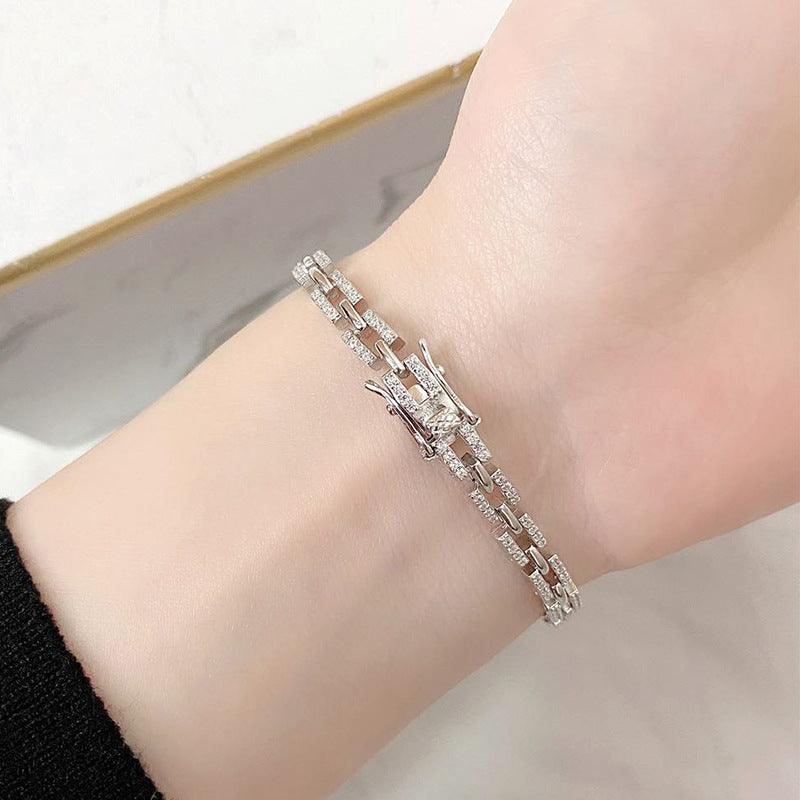 سوار من الفضة الإسترليني عيار 925 مرصع بالماس المويسانتيBraceletsمجوهرات ميون