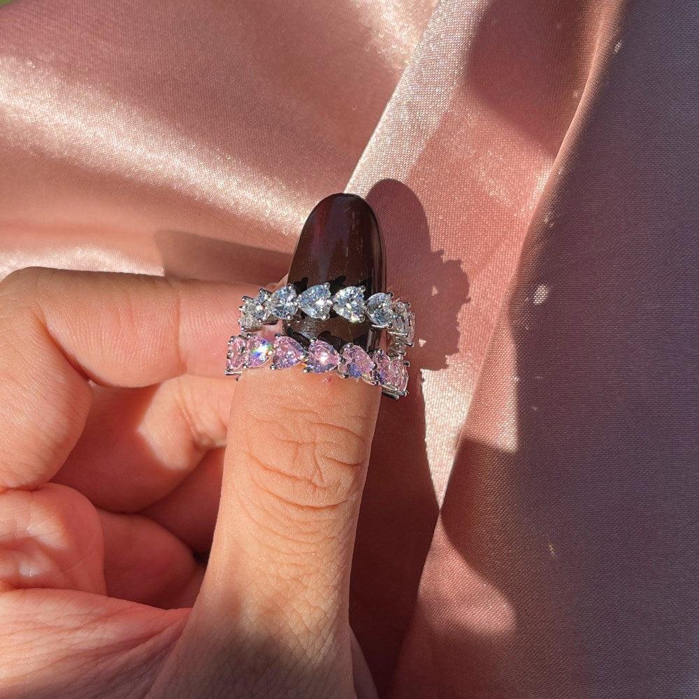 خاتم قلب الماسي من الفضةRingsمجوهرات ميون