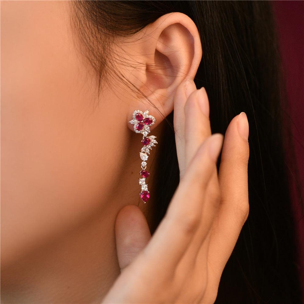 قرط فضة الماسي بشكل انيق وراقيEarringsمجوهرات ميون