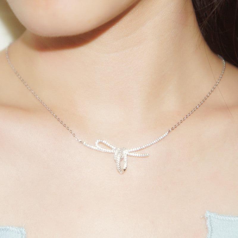 قلادة العقدة مرصع بالماس من الفضة الإسترلينيNecklaceمجوهرات ميون