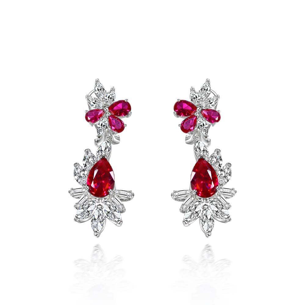 أقراط ألماس فاخرة من الياقوتEarringsمجوهرات ميون