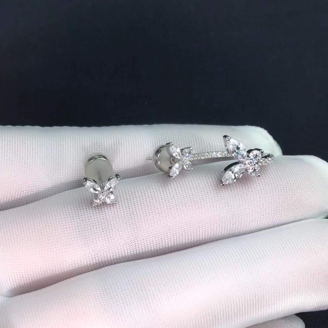 أقراط فراشة مرصع كريستال الماسEarringsمجوهرات ميون