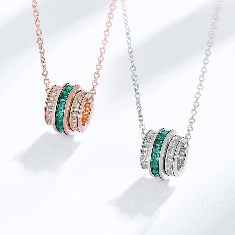عقد كالين من الزمرد والماس المويسانتي مطلي بذهب أبيض او ورديNecklacesمجوهرات ميون