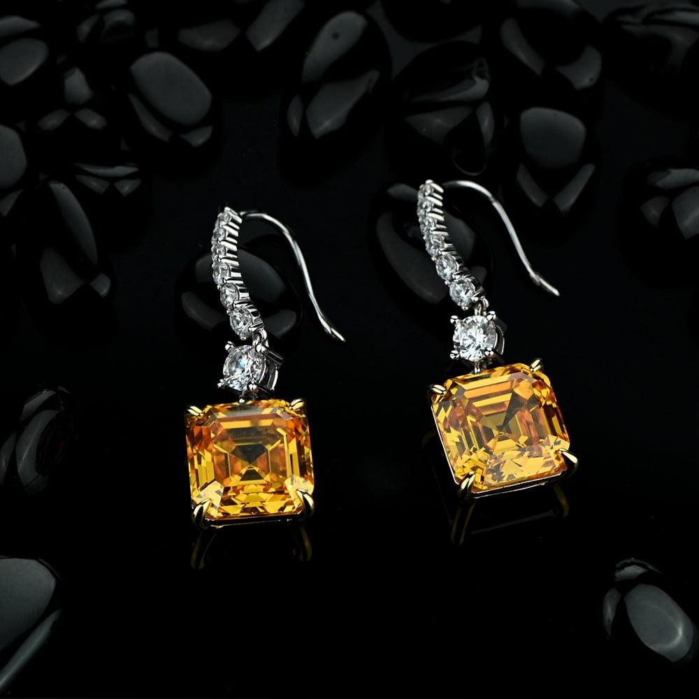 أقراط حجر الزركون الصفراءEarringsمجوهرات ميون