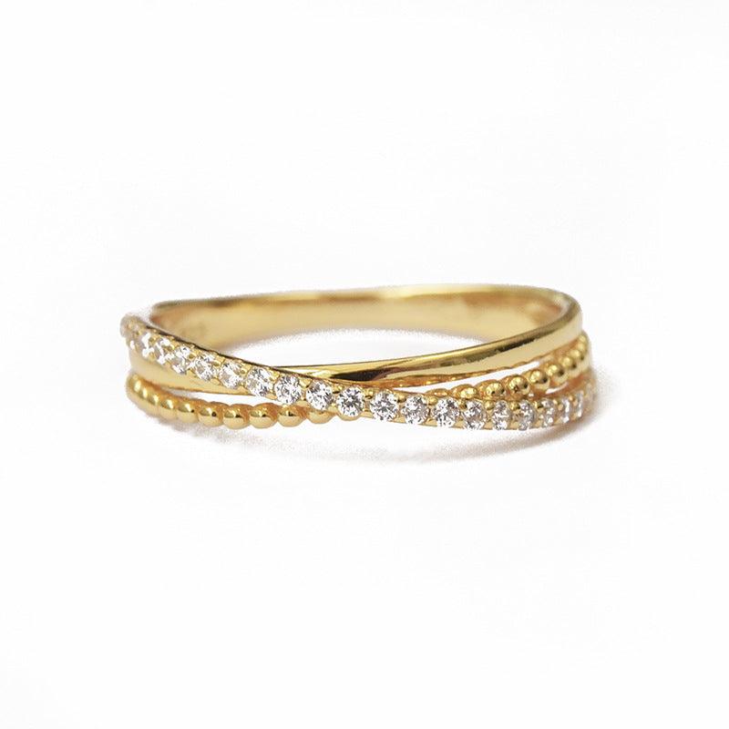 خاتم أنيق من الفضة 18 قيراط مرصع بالألماسRingsمجوهرات ميون