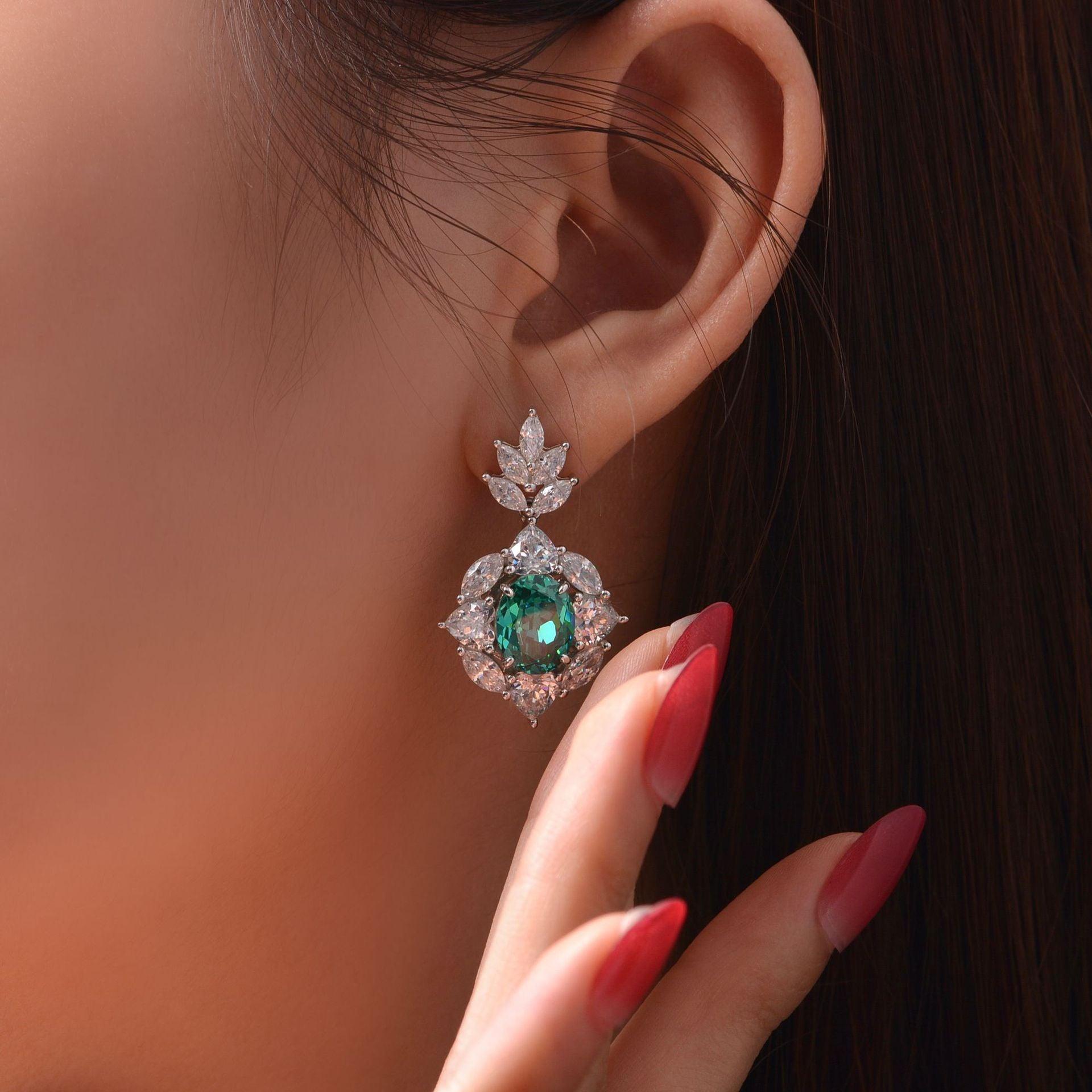 قرط بارايبا الأخضرEarringsمجوهرات ميون