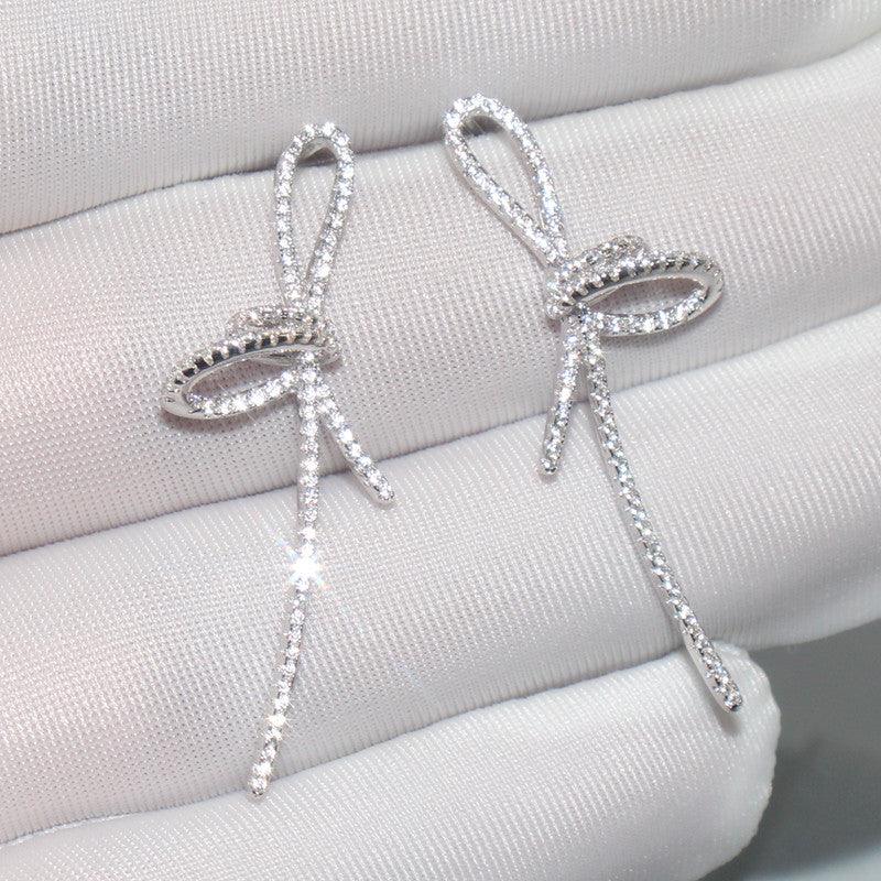 أقراط العقدة من فضة و الماسEarringsمجوهرات ميون