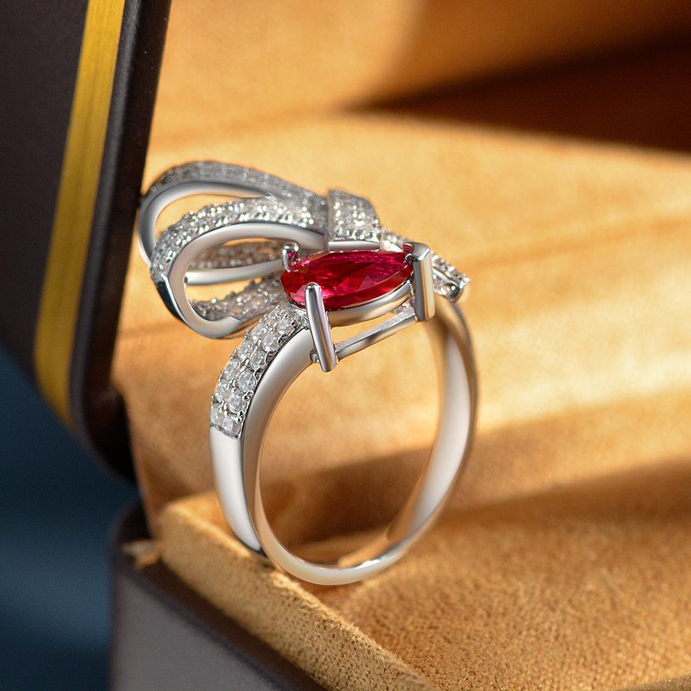 خاتم الماسي قطرة الماء روبيRingsمجوهرات ميون