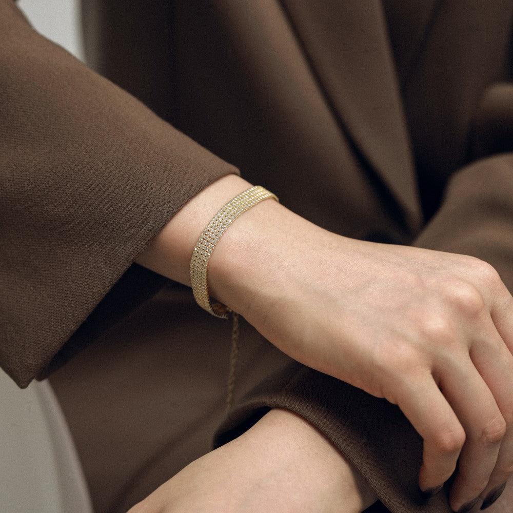 سوار من الفضة  عالي الجودة 4 طبقتاتBraceletsمجوهرات ميون