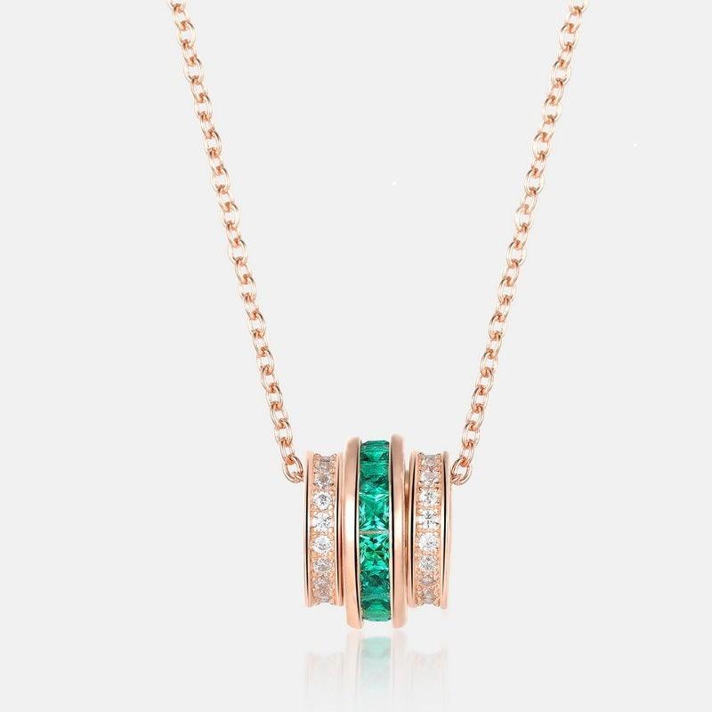 عقد كالين من الزمرد والماس المويسانتي مطلي بذهب أبيض او ورديNecklacesمجوهرات ميون