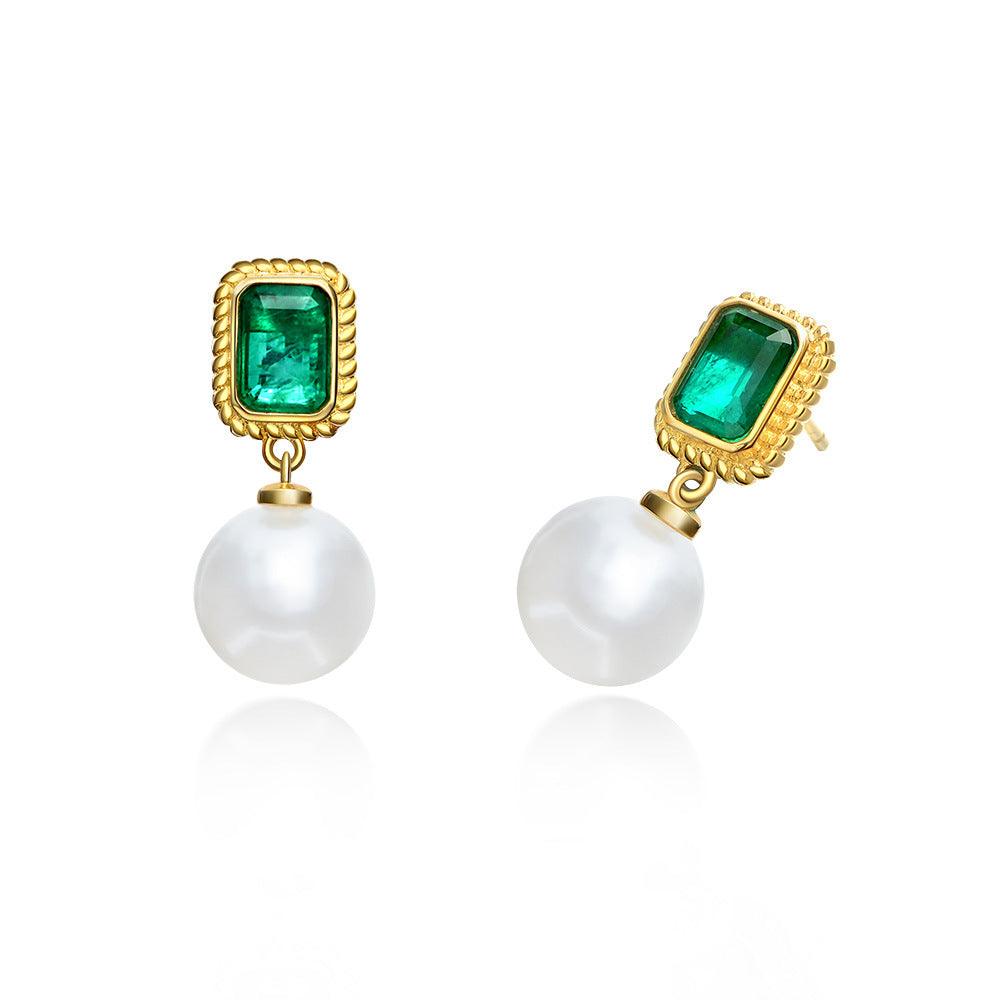 أقراط لؤلؤ الزمردEarringsمجوهرات ميون