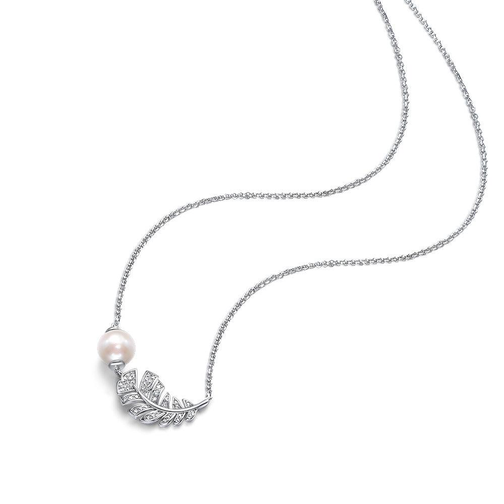 قلادة ريشة اللؤلؤNecklacesمجوهرات ميون