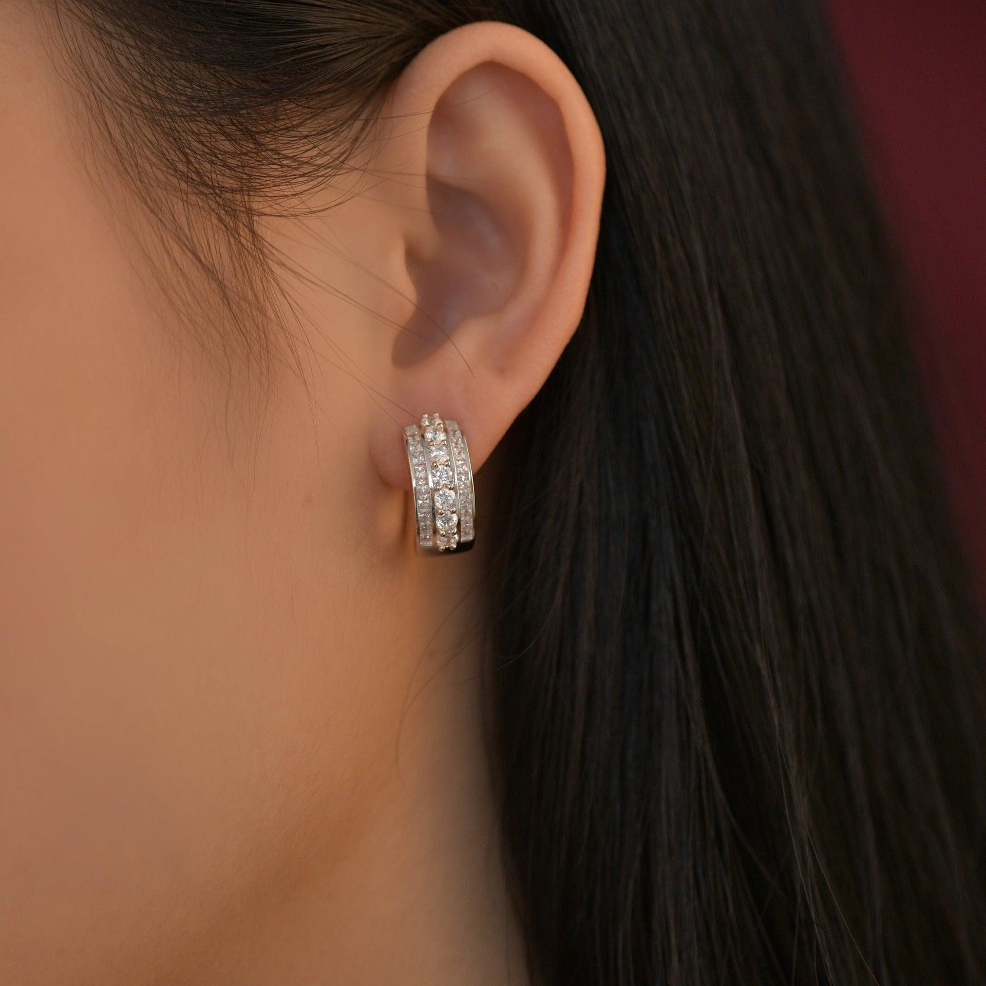 أقراط الاميرة ديانا الماسي عالي الكربونEarringsمجوهرات ميون
