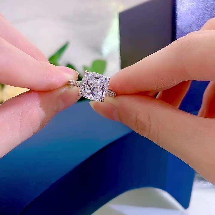 خاتم فضة بجوهرة الماسيةRingsمجوهرات ميون