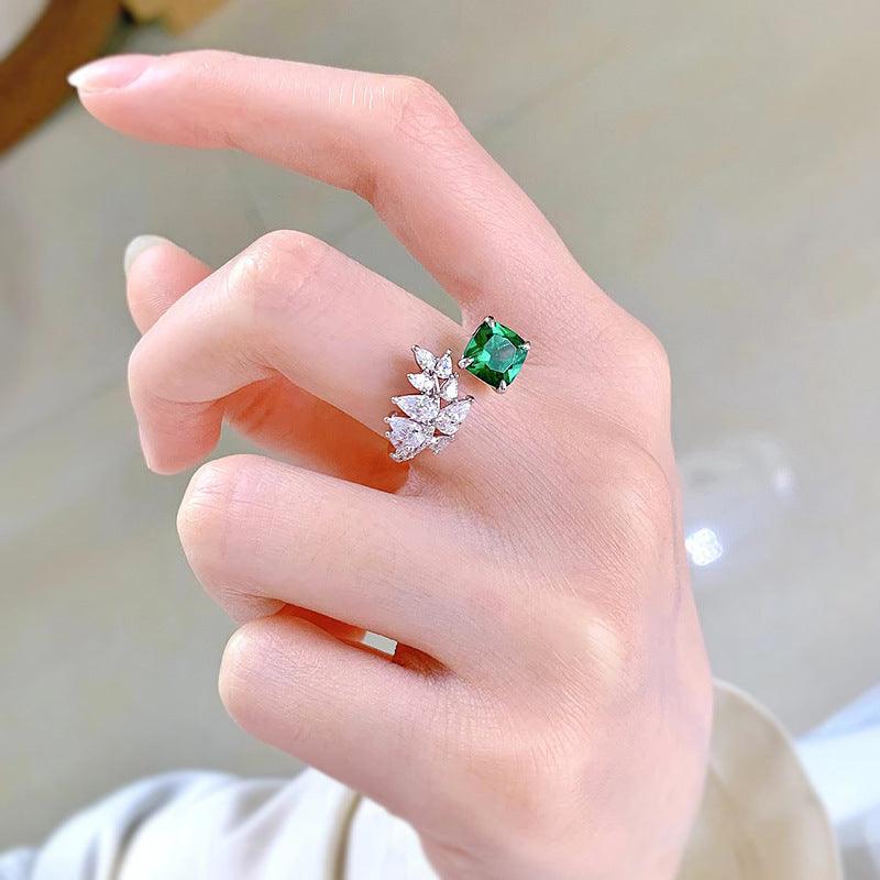 خاتم فضة زمرد جميلRingsمجوهرات ميون