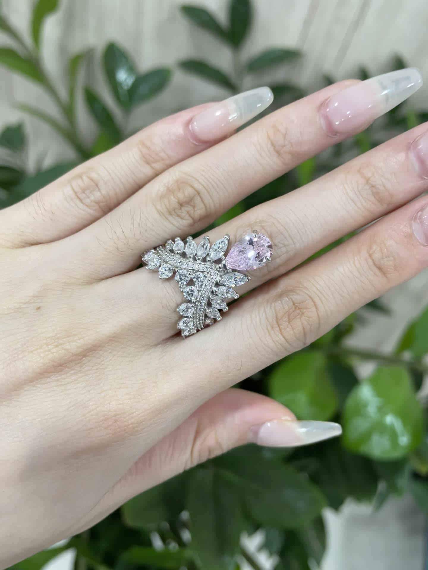 خاتم فضة مرصع ألماس تاجيRingsمجوهرات ميون