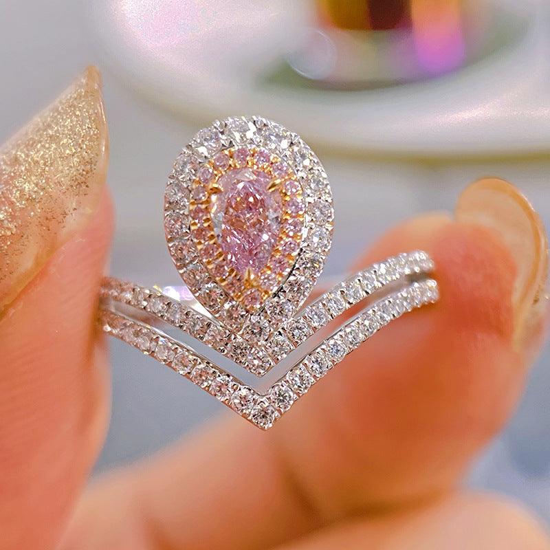 خاتم قطرة ماسية على الطراز الأوروبي والأمريكيRingsمجوهرات ميون