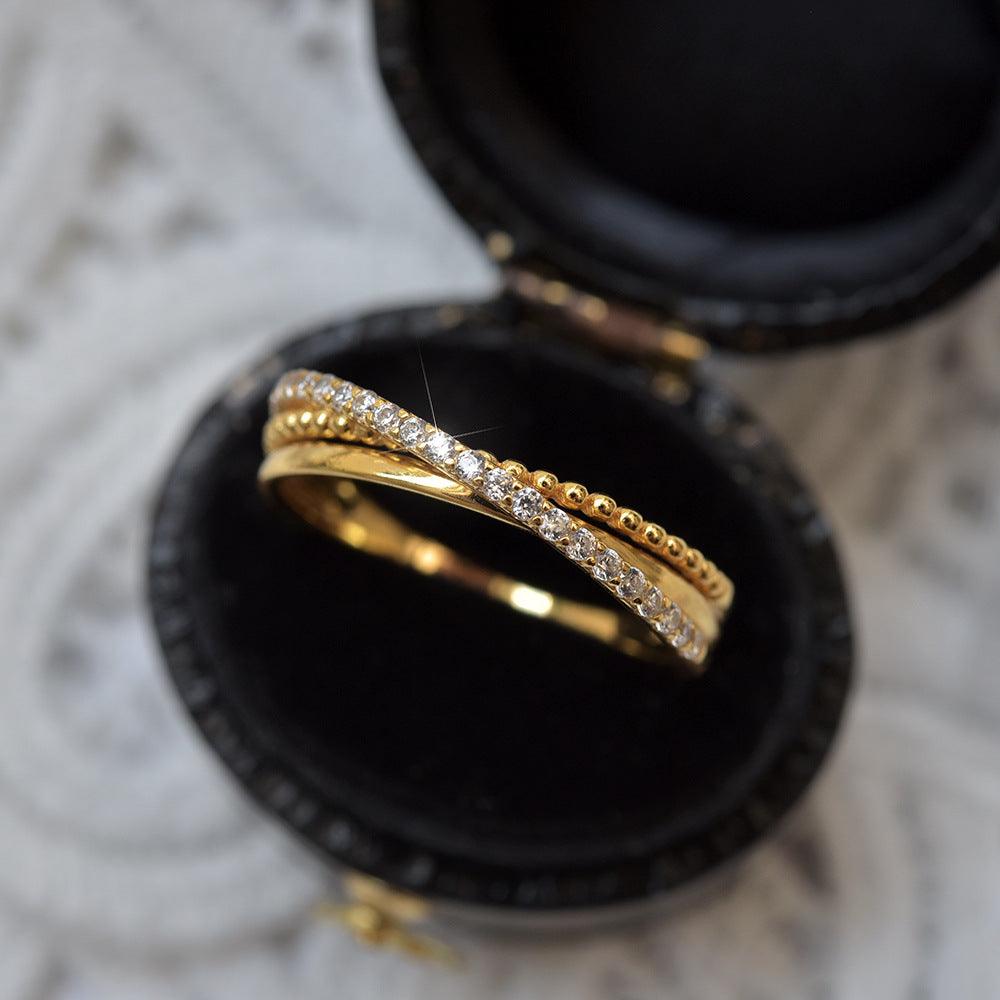 خاتم أنيق من الفضة 18 قيراط مرصع بالألماسRingsمجوهرات ميون