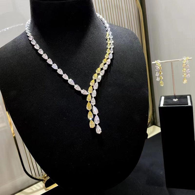 قلادة الندى  مطلي بالذهب أبيض 18 قيراطNecklaceمجوهرات ميون