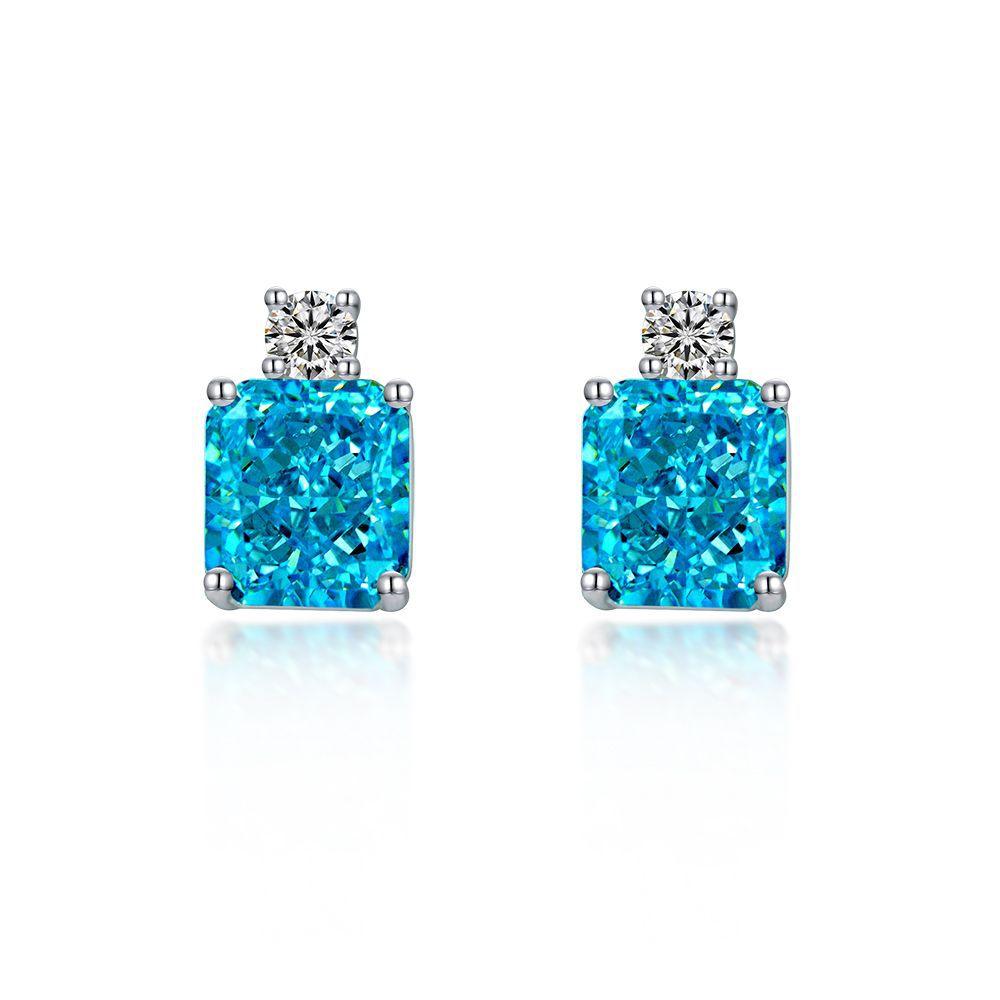 أقراط البحر الأزرق مطعمة بالماسEarringsمجوهرات ميون