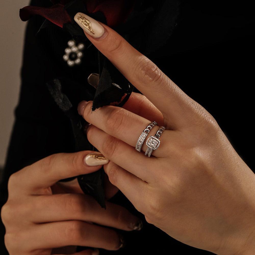 خاتم توينز مرصع كلاسيكيRingsمجوهرات ميون