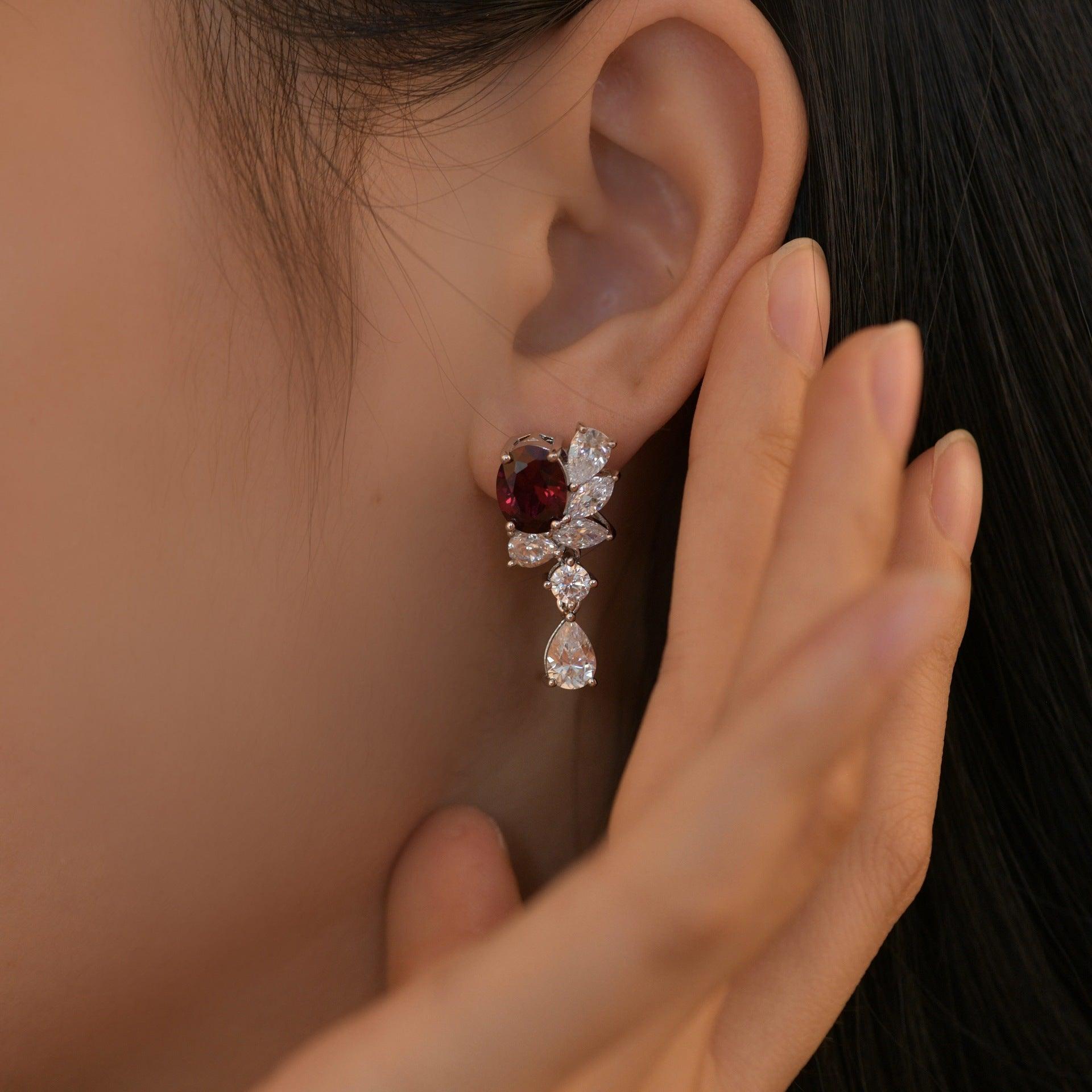 أقراط على شكل جناح 7 * 9 من الفضة الاسترليني الفاخرةEarringsمجوهرات ميون
