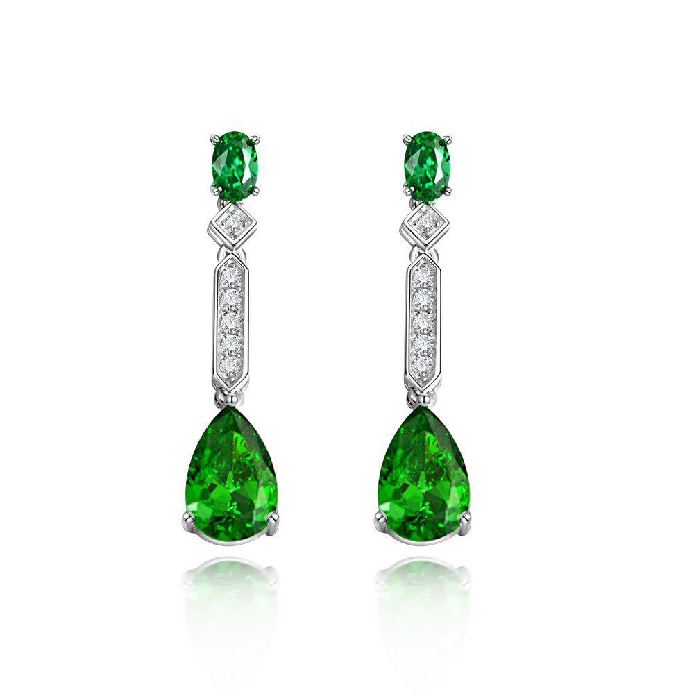 أقراط ماسية سلسلة الزمردEarringsمجوهرات ميون