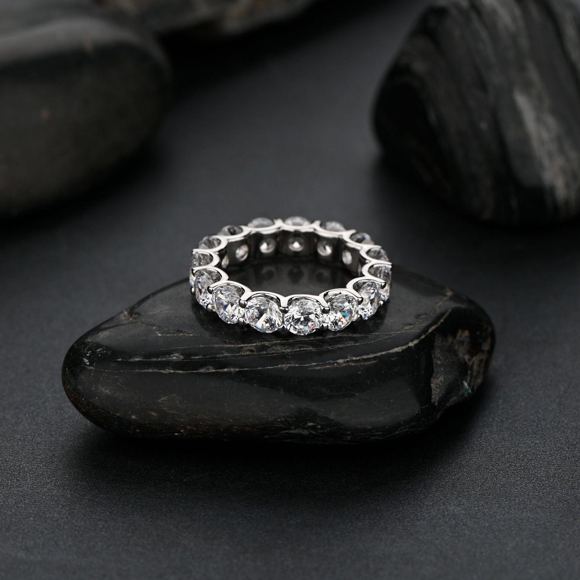 خاتم الماسي من الفضة النقيRingsمجوهرات ميون