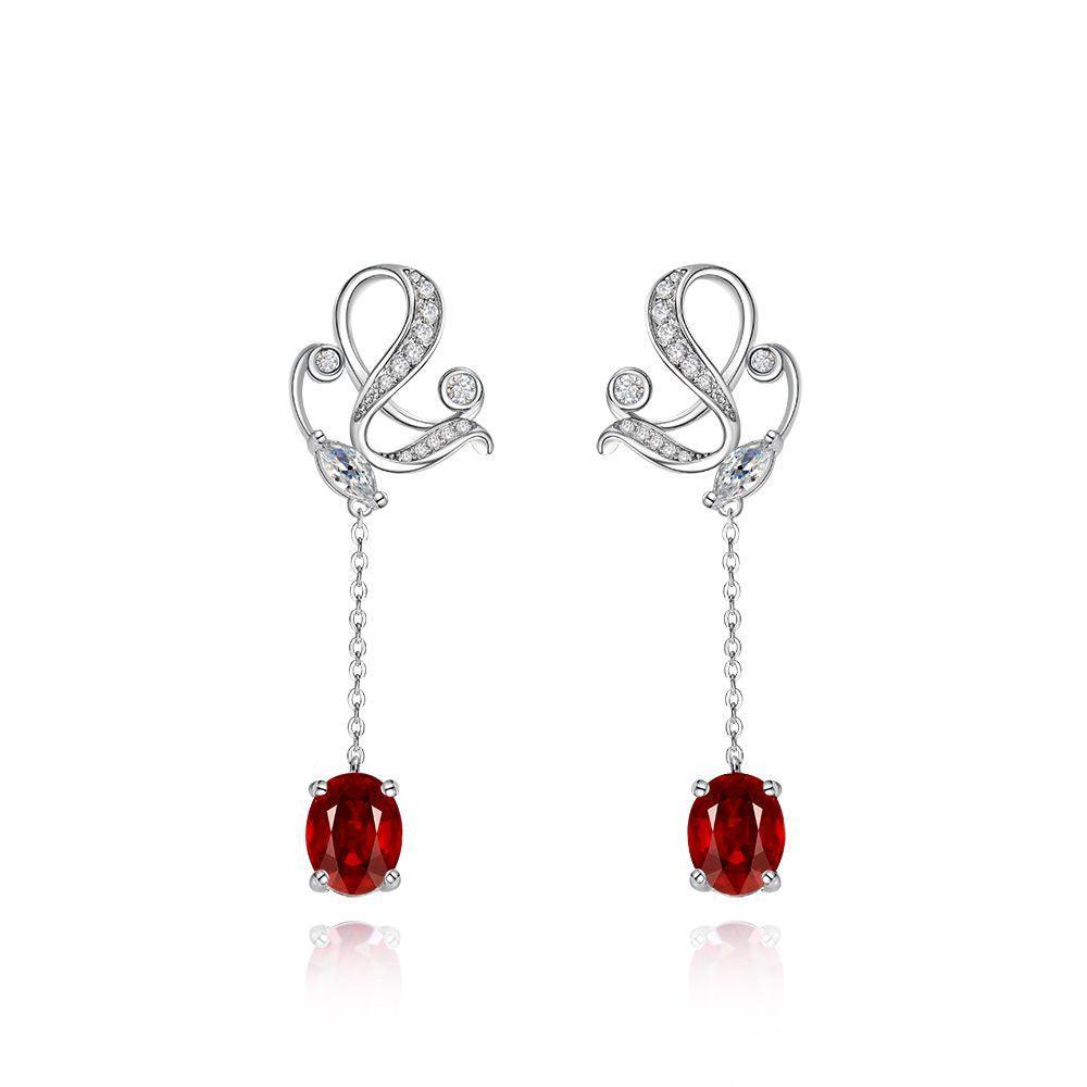 أقراط حمامة الدم الحمراءEarringsمجوهرات ميون