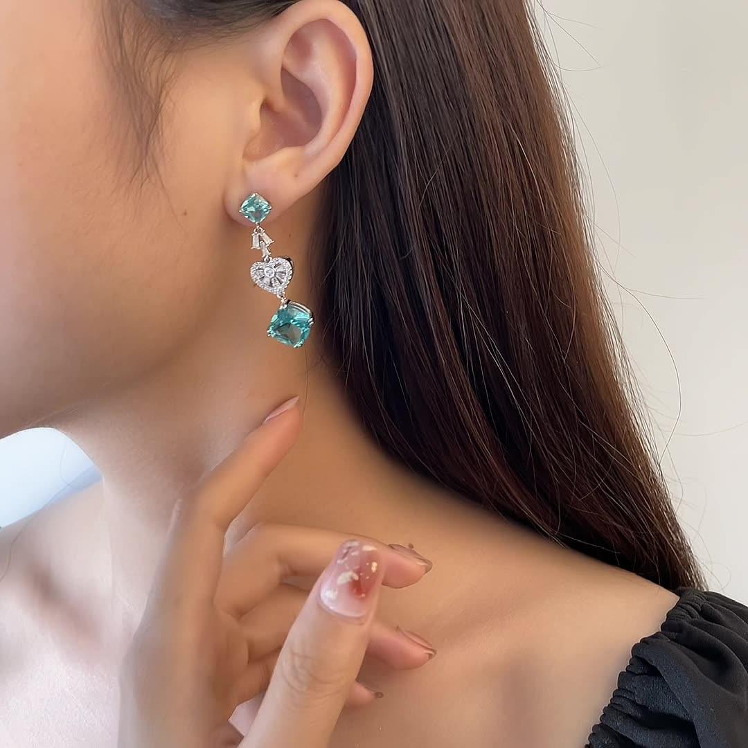 أقراط بارايبا خضراءEarringsمجوهرات ميون