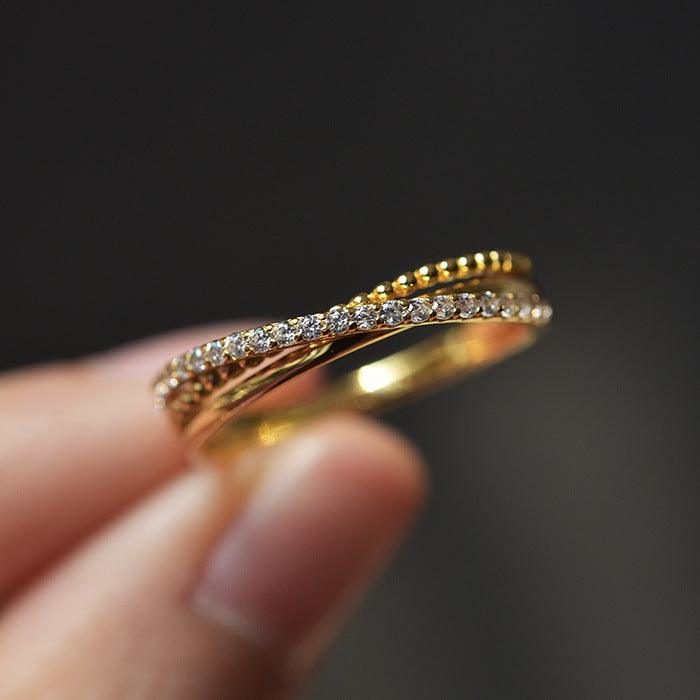 خاتم أنيق من الفضة 18 قيراط مرصع بالألماسRingsمجوهرات ميون