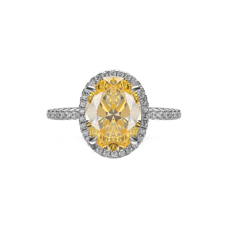 خاتم رائع فضة مرصع بالماسة صفراءRingsمجوهرات ميون