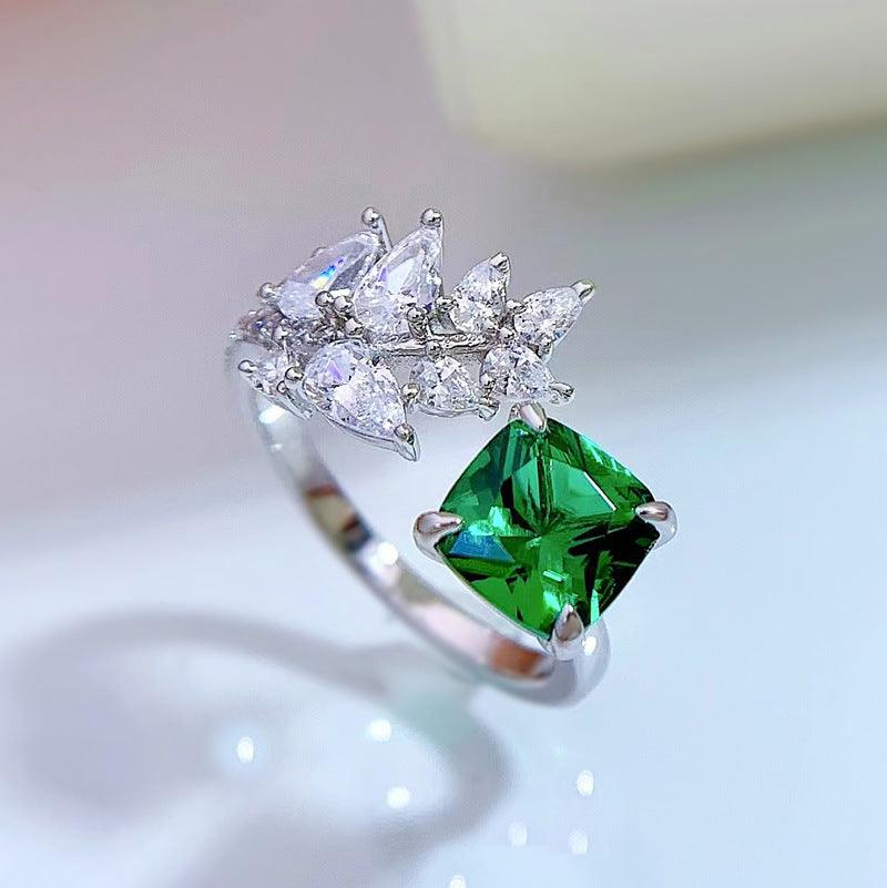 خاتم فضة زمرد جميلRingsمجوهرات ميون