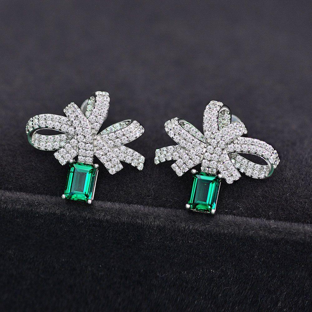 أقراط ربطة الزمردEarringsمجوهرات ميون