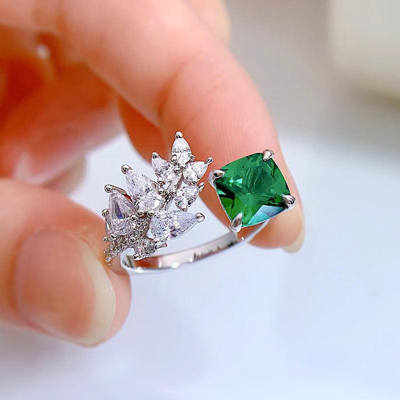 خاتم فضة زمرد جميلRingsمجوهرات ميون