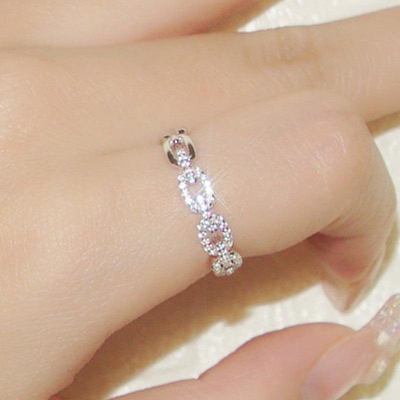 خاتم سلسلة  فضة خاتم الماسRingsمجوهرات ميون