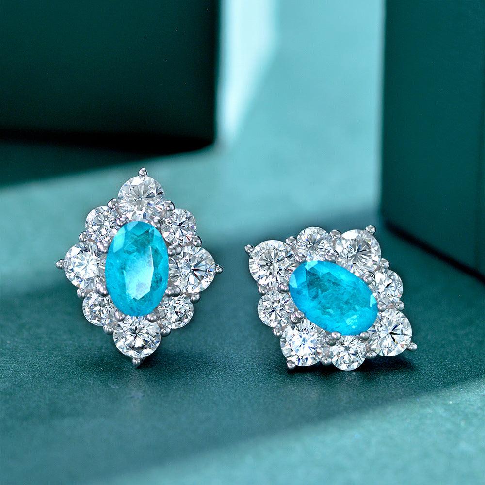 أقراط ماسية بارايبا زرقاءEarringsمجوهرات ميون