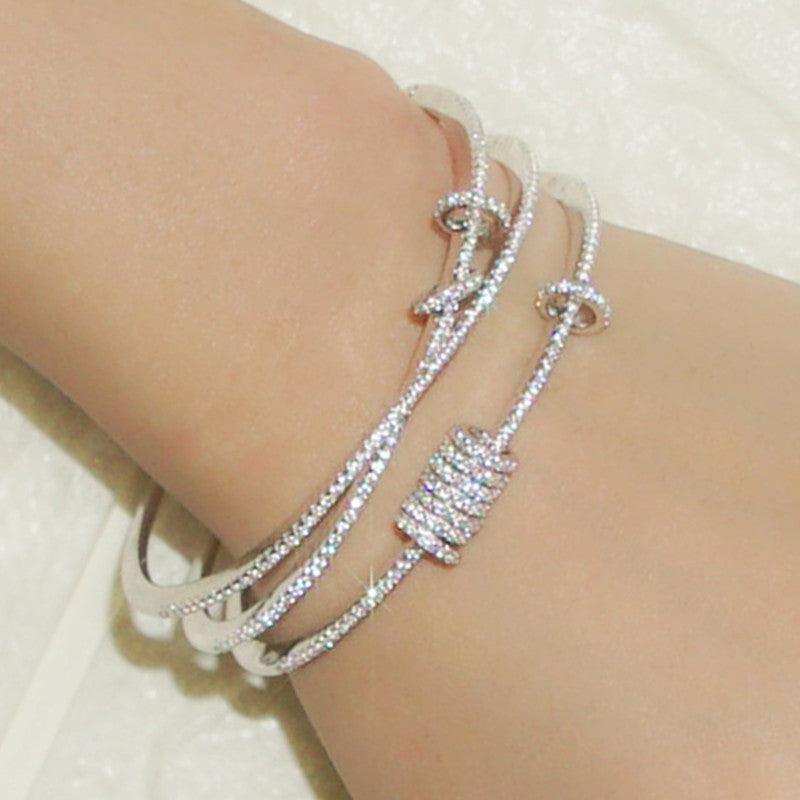 سوار نسائي متعدد الطبقات مرصع بالألماسBraceletsمجوهرات ميون