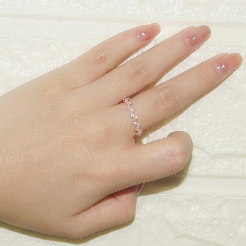 خاتم موجة المياه الماسيةRingsمجوهرات ميون