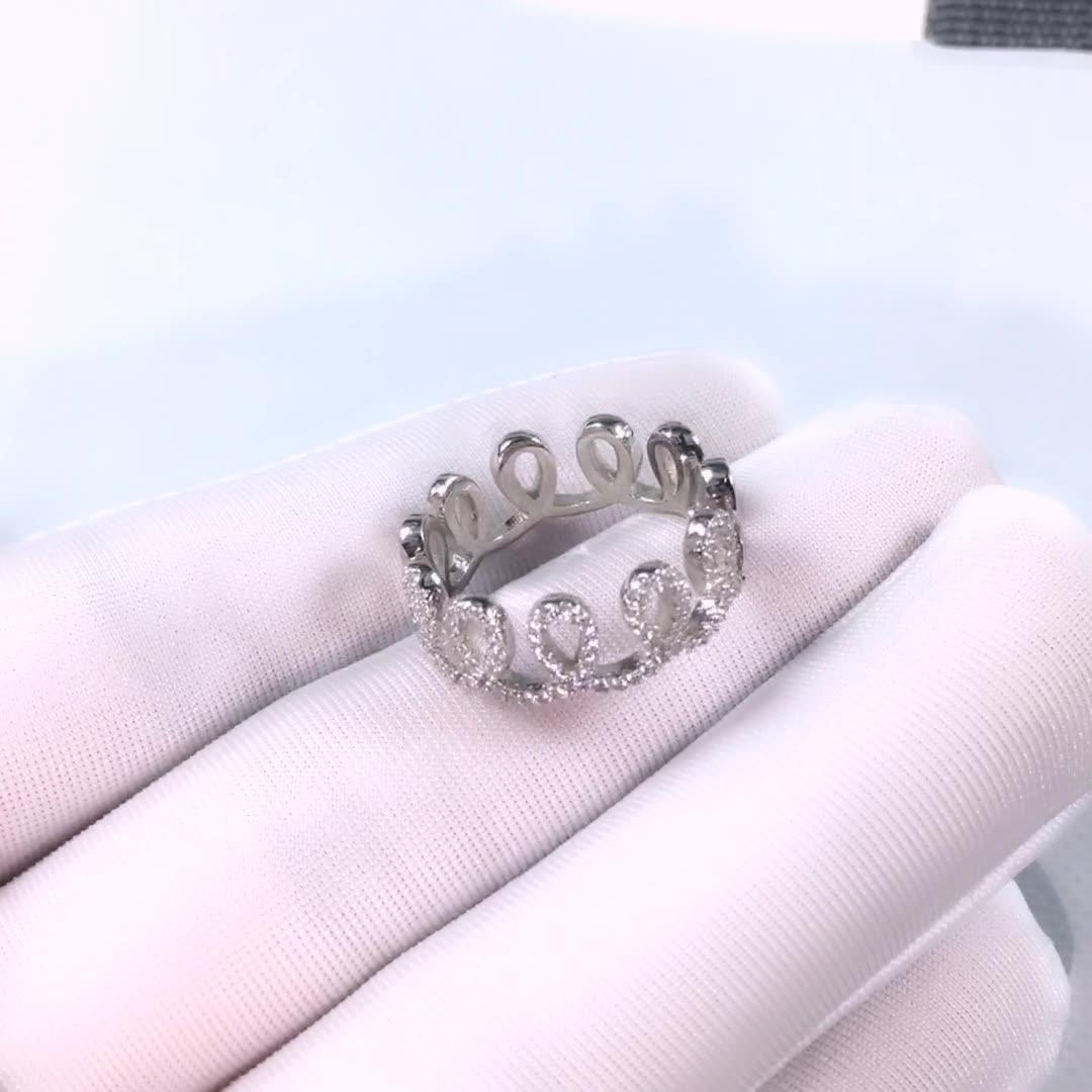 خاتم فضة شكل لفات حلقRingsمجوهرات ميون