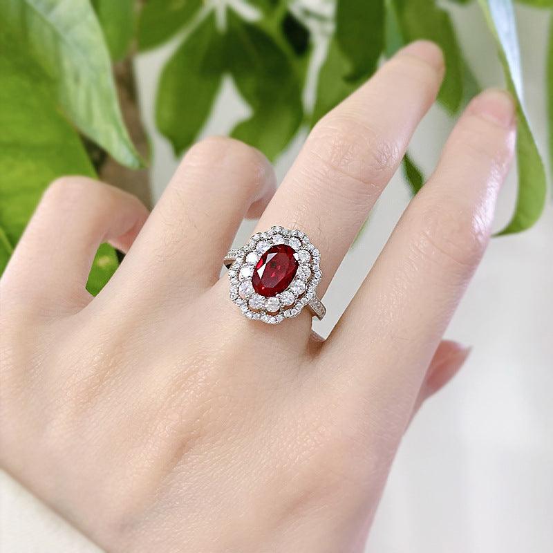 خاتم فضة الماس ياقوتيRingsمجوهرات ميون