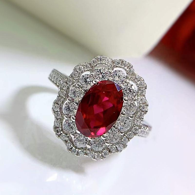 خاتم فضة الماس ياقوتيRingsمجوهرات ميون
