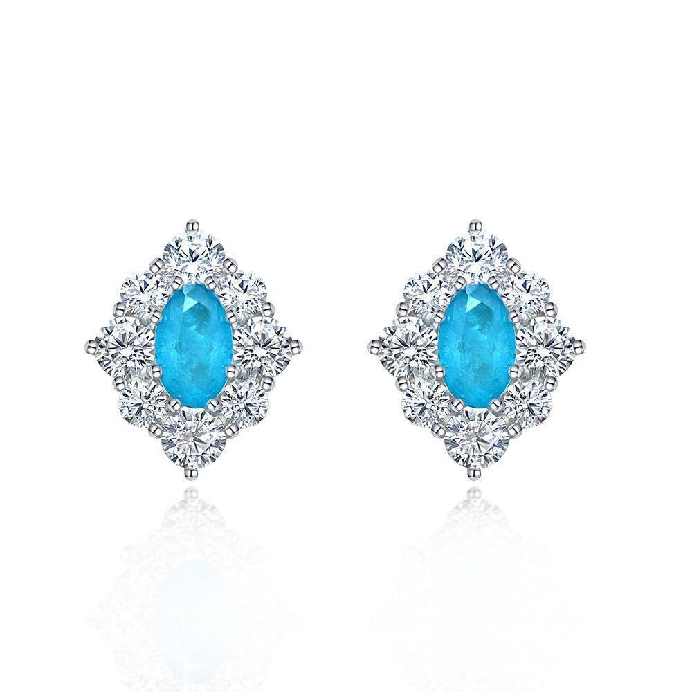 أقراط ماسية بارايبا زرقاءEarringsمجوهرات ميون