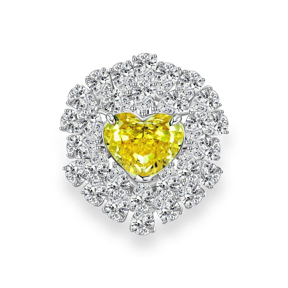 قرط ماسي كبير بشكل قلبRingsمجوهرات ميون
