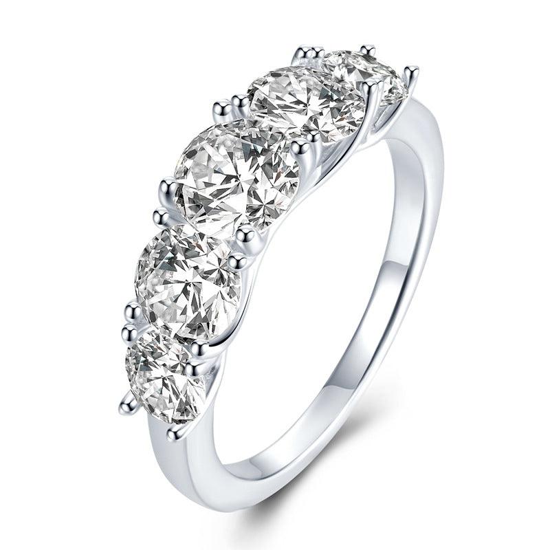 خاتم فضة خمس نجوم مرصعةRingsمجوهرات ميون