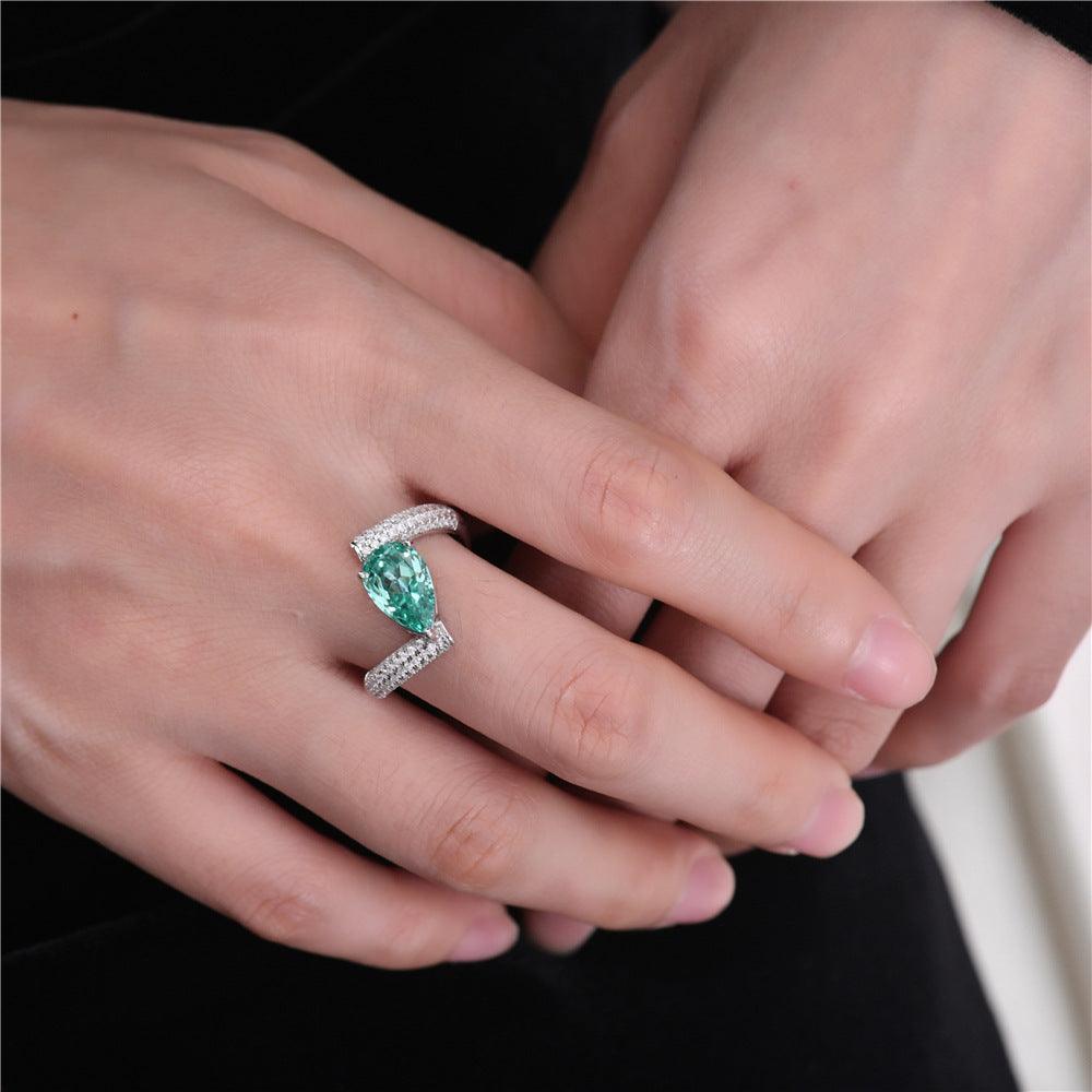 خاتم قطرة الماء الزمرديةRingsمجوهرات ميون