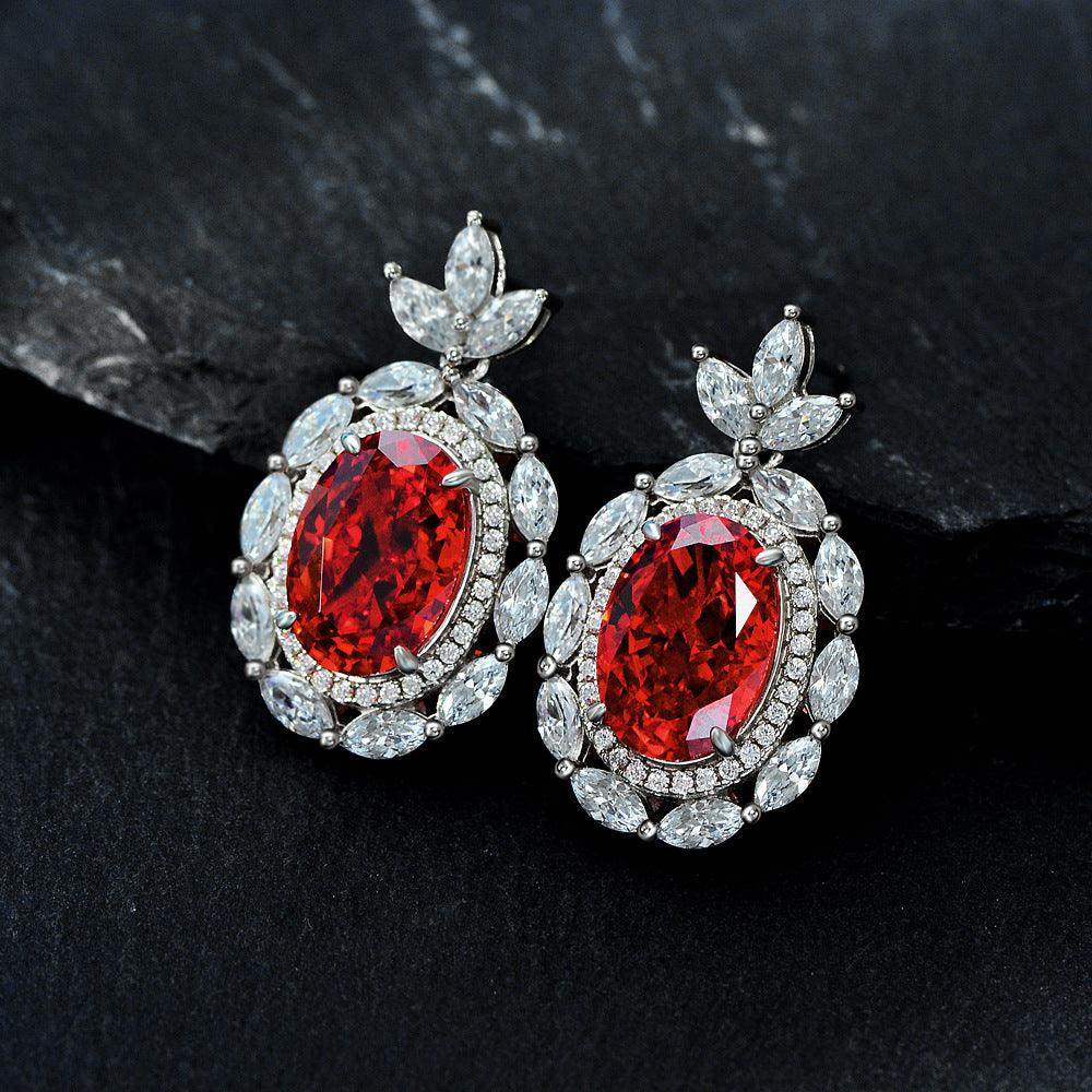 قرط زهرة الجليد الياقوتيةEarringsمجوهرات ميون