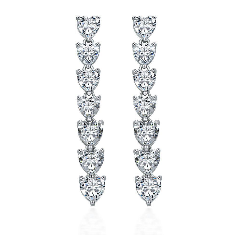 قرط الماسات القلوبEarringsمجوهرات ميون